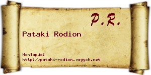 Pataki Rodion névjegykártya